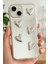 Apple iPhone 15 Uyumlu Kılıf Aynalı Gümüş 3D Kalp Desenli Darbe Emici Silikon Kapak 3
