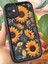 Apple iPhone 11 Kılıf Yumuşak Dokulu Ayçiçeği Desenli Yumuşak Kamera Korumalı Silikon Kapak 6