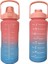 Pembe, 3’lü Set - Sticker’lı Pipetli Matara Seti - 2000ML,900ML,300ML 2