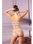 Dantel Li Kaplı Desteksiz Bralet Slip Külot Takım Somon (MGP32031) 3