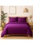 Tek Kişilik %100 Pamuk Nevresim Takımı 160 x 220 cm , Lastikli Çarşaflı Set, Mor 1