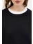Siyah Bisiklet Yaka Oversize Kadın Sweatshirt 9152M 14