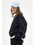 Siyah Bisiklet Yaka Oversize Kadın Sweatshirt 9152M 16