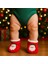 Bebek & Çocuk Kaydırmaz Tabanlı Ev Botu / Panduf / Kışlık Peluş Bot / Noel Baba Desenli 1