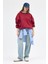 Bordo Bisiklet Yaka Oversize Kadın Sweatshirt 9152M 4