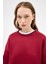 Bordo Bisiklet Yaka Oversize Kadın Sweatshirt 9152M 5