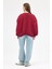 Bordo Bisiklet Yaka Oversize Kadın Sweatshirt 9152M 6