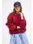 Bordo Bisiklet Yaka Oversize Kadın Sweatshirt 9152M 7