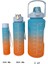 Mavi, 3’lü Set - Sticker’lı Pipetli Matara Seti - 2000ML,900ML,300ML 6