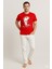 Atatürk Baskılı Kırmızı T-Shirt | Pamuk | Bisiklet Yaka 6