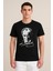 Atatürk Baskılı Siyah T-Shirt | Pamuk | Bisiklet Yaka 2