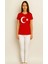 Türk Bayraklı Ay Yıldızlı Kırmızı T-Shirt | Pamuk | Yetişkin 1