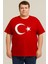 Türk Bayraklı Ay Yıldızlı Kırmızı T-Shirt | Pamuk | Büyük Beden 4