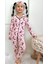 Kız Çocuk Pijama Takımı. Uzun Kollu Düğmeli Pijama Takımı. Uyku Göz Bantlı Pijama Takım 1