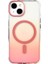 Apple iPhone 14 Kılıf M-Safe Şarj Özellikli Transparan Renk Geçişli Zore Toros Kapak Rose Gold 3