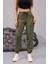 Kadın Yüksek Bel Likralı Rahat Kumaş Jogger Beli Lastikli Pantolon 3