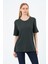 Kadın Bisiklet Yaka Kısa Kollu Basic T-Shirt - Interlok Kumaş 5