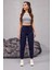 Kadın Yüksek Bel Likralı Rahat Kumaş Jogger Beli Lastikli Pantolon 3