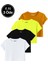 Kadın 4'lü Paket Oversize Crop Tişört %100 Pamuk Bisiklet Yaka T-Shirt 1