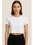 Kadın 4'lü Paket Oversize Crop Tişört %100 Pamuk Bisiklet Yaka T-Shirt 4
