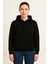 Kadın Siyah Kapüşonlu SWEATSHIRT-W1108-K 1