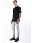 Erkek Kısa Kollu Siyah Renkli , Baskılı, Dikiş Detaylı Regular Fit Pamuklu T-Shirt 3