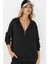 Kadın Modal Touch Fermuarlı Kapşonlu Sweatshirt Siyah 1