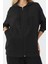 Kadın Modal Touch Fermuarlı Kapşonlu Sweatshirt Siyah 7