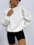 Kadın Beyaz Premium Oversize Uzun Kollu Sweatshirt 1