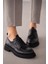 Dravel Bağcıklı Kadın Loafer- Siyah 2