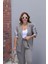 Soft Haki Şerit Detay Blazer Pantolon Takım 5