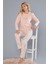 Kadın Pamuk Sevimli Desen Uzun Kollu Kışlık Pijama Takımı 09-275 3