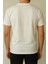 Erkek Ekru Amour Yazı Baskılı Bisiklet Yaka Tişört 5
