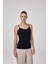 Kadın Siyah Ince Askılı Modal Drapeli Atlet C5T0N5O2 1