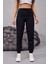 Kadın Yüksek Bel Likralı Rahat Kumaş Jogger Beli Lastikli Pantolon 1
