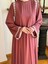 Abaya Kol Nakışlı Medine Ipeği Elbise 5060 5
