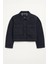 Kadın Cepli Oversize Lacivert Denim Ceket Gömlek 1
