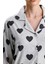Kalp Desen Pamuk Kadın Pijama Takım 2