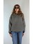 Kadın Bisiklet Yaka Çizgili Uzun Kol Oversize Sweatshirt 2
