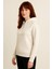 Kadın Krem Kapüşonlu SWEATSHIRT-W1108-K 1