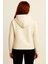 Kadın Krem Kapüşonlu SWEATSHIRT-W1108-K 3