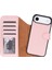 Apple iPhone 17 Air Için, Hakiki Deri, El Yapımı Cüzdanlı Kılıf, Magsafe ile Uyumlu, Iç Yüzeyi Kadife, Pembe 1