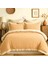 Turuncu-Bej % 100 Pamuk Fırfır Iplik Boyalı Çift Kişilik Nevresim Takımı,modern Çizgili Nevresım Seti 3