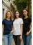 Kadın 3'lü Paket Siyah-Beyaz-Lacivert %100 Organik Pamuk Normal Kesim Tişört Bisiklet Yaka T-Shirt 3
