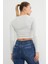V Yaka Uzun Kol Crop Bluz 5
