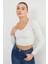 V Yaka Uzun Kol Crop Bluz 8