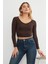V Yaka Uzun Kol Crop Bluz 1