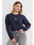 3 Iplik Fiyonk Nakışlı Crop Sweatshirt 1