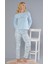 Kadın Pamuk Sevimli Desen Uzun Kollu Kışlık Pijama Takımı 09-275 2