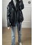 Oversize Uzun Kadın Deri Ceket 2